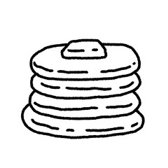 pancake and butter hand draw illustration