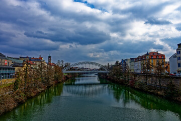 Fototapeta premium A wonderful day in the city of Bamberg in rainy weather.