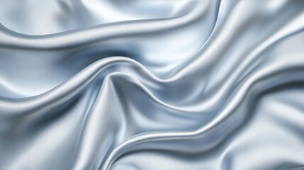 Obraz premium Silver Satin Draped Fabric Smooth Texture Background