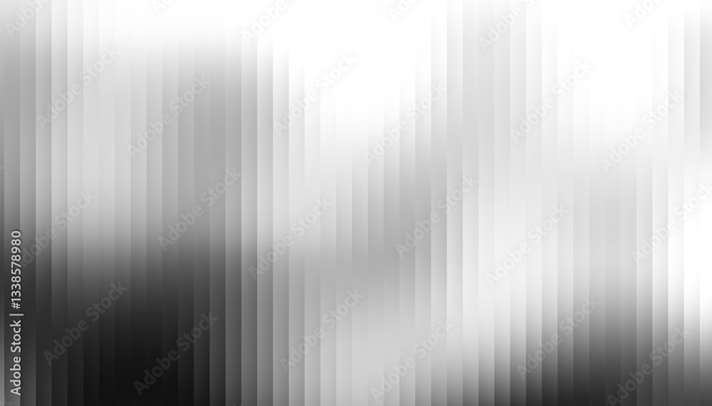 Poster Fractal Glass Gradient Texture. Reed vertical lines patterned glass, overlay with transparent background. Universal monochrome black background stylish gradient