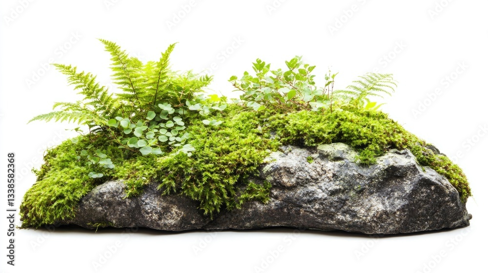 Poster a rock with vegetation sprouting from its surface