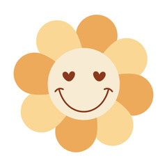 Obraz premium Flower clipart, cute floral hand drawn seasonal objects. Vector illustration in flat style