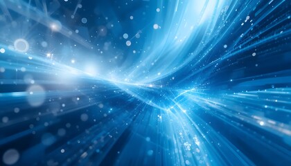 Abstract Blue Light Streaks and Particle Background