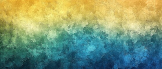 Abstract Texture Painting with Gradient of Yellow Green and Blue Colors for Modern Art Design