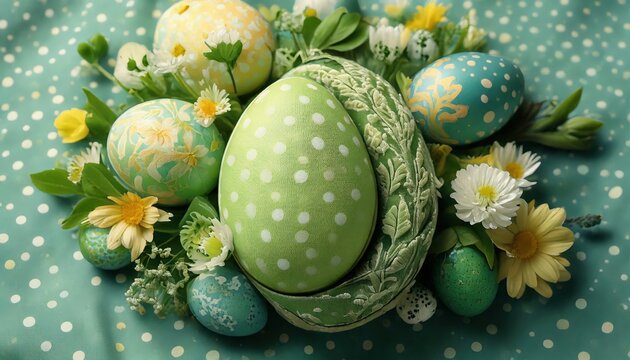Pasqua, uova di Pasqua, colorato, uova, primavera, fiori, a pois, decorazione, festival, festa, celebrazione, stagione, Buona Pasqua, tradizione