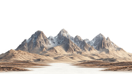 Fototapeta premium Desert mountain landscape, isolated on transparent background