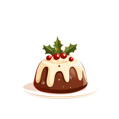 Chocolate Cake with Strawberry Isolated on Transparent Background