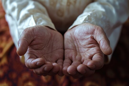 A close-up shot of someone extending their hands in assistance, suitable for use in scenes depicting cooperation or charity