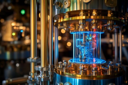 Innovative quantum computer technology showcased in a modern research facility