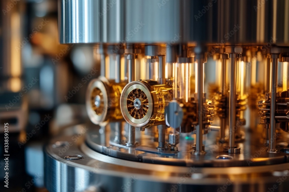 Fototapete exploration of advanced quantum computing technology with detailed machinery components in a lab set