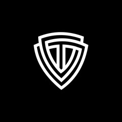 Abstract Black And White Geometric Shield Logo