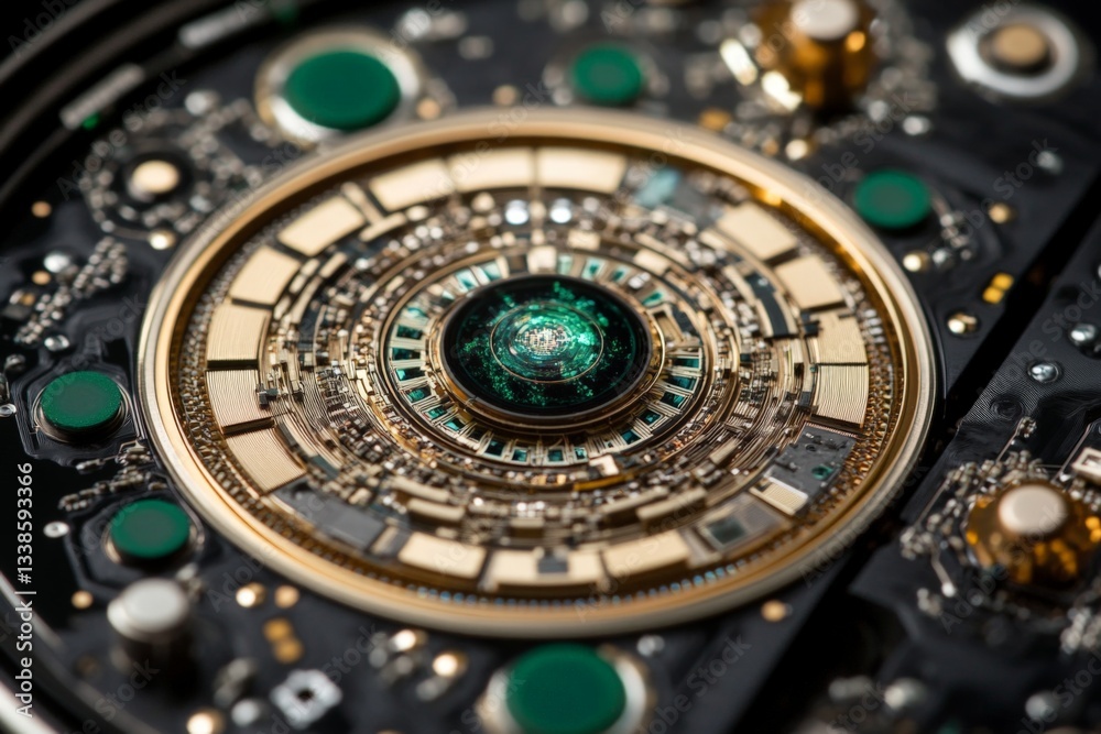 Poster Intricate details of a modern watch mechanism showcasing precision craftsmanship and advanced technology