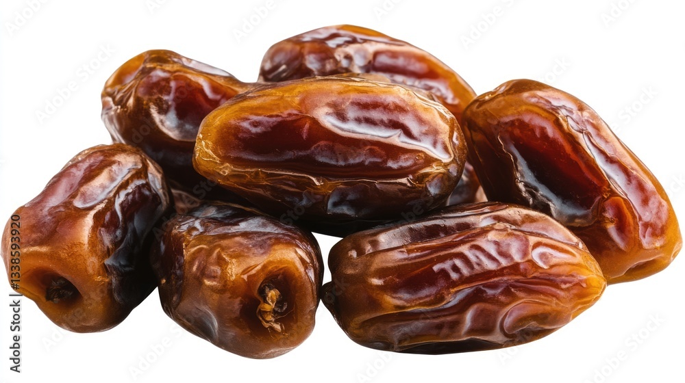 Poster a pile of fresh dates stacked on top of each other, ideal for use in still life photography or as a 