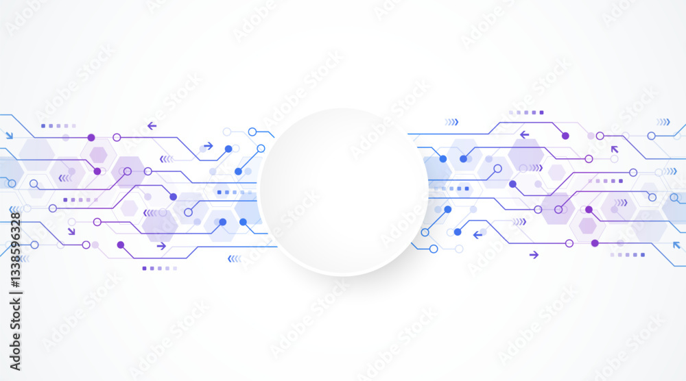 Aufkleber Digital tech motherboard texture design. Creative idea AI banner concept for internet technology. Software coding. Engineering concept for poster, cover, banner, header, web, presentation template