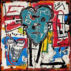 abstract background with hearts, strokes and splashes of colored paint vintage