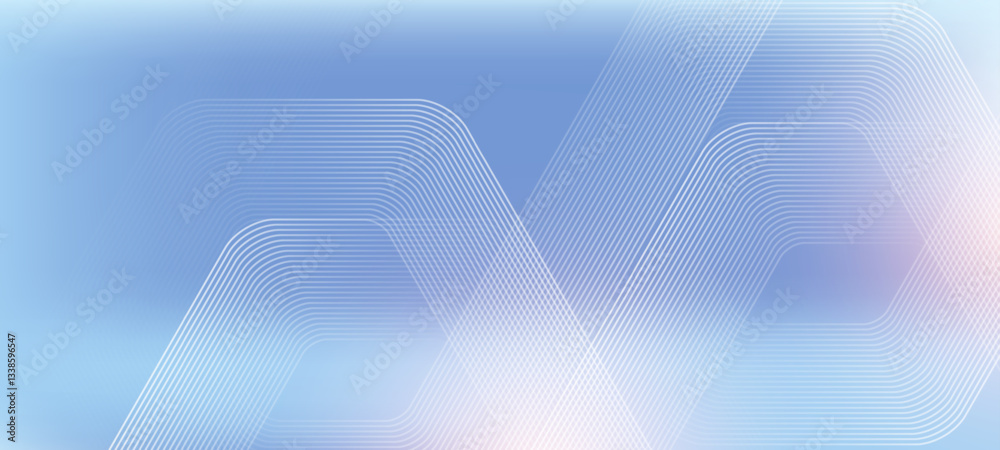 Aufkleber Digital futuristic technology concept with hexagons. Digital hexagonal blue abstract background. Geometric stripe line art design for poster, brochure, cover, banner, website, header