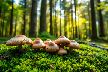 mushrooms in the forest