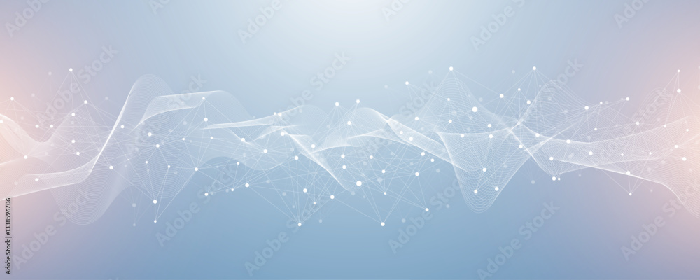 Aufkleber Global network connection banner design template idea. Header social network communication in the global business concept. Internet technology. Big data visualization. Vector illustration