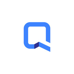 Naklejka premium Abstract Blue and Purple Geometric Logo Icon