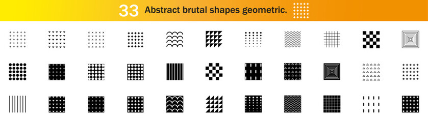 Abstract Brutalism: Geometric Shapes, Memphis Design, Retro Elements for Web & Commercial Use – Vintage Banner, Poster, Advertisement