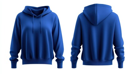 Versatile Blue Hoodie: Blank Unisex Casual Wear for Modern Urban Fashion