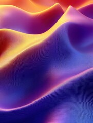 Abstract fabric waves in vibrant colors creating a dynamic and visually appealing background with a modern and artistic style