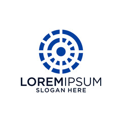 Abstract Blue Circular Logo Design