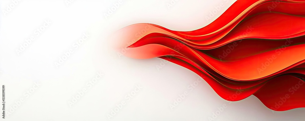 Aufkleber Negative space design abstract background concept. Abstract red wave design on a white background for modern visuals and creative projects.