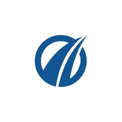 Abstract Blue Circular Logo with Dynamic Lines