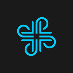 Abstract Blue Geometric Design on Dark Background