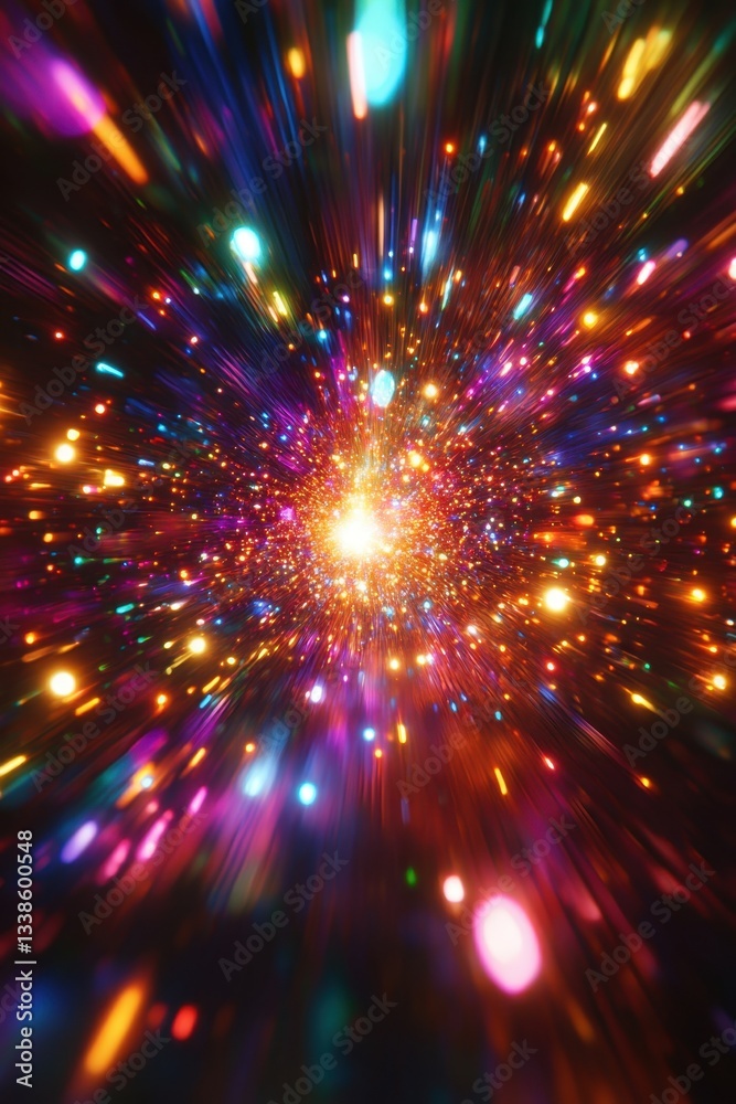 Canvas Prints abstract cosmic burst of vibrant light streaks radiating from a central point creating a dynamic and