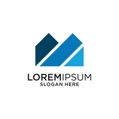 Abstract Blue Geometric Logo Design