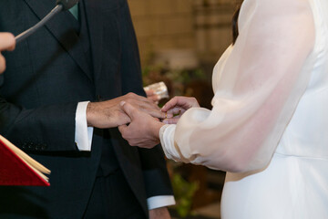 boda, novia, novio, mano, amor, par, ceremonia, mujer, anillas, casado, digno, esposos, esposa,...