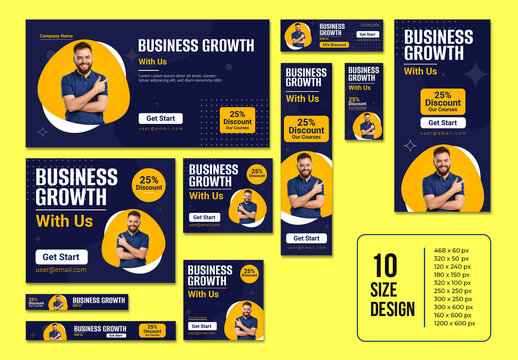 Business Solutions Web Advertising Template Design