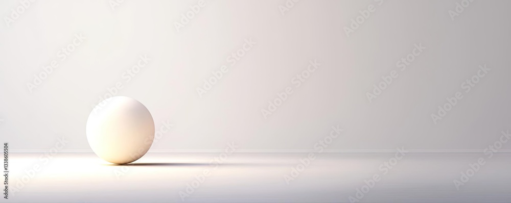 Aufkleber Negative space design abstract background concept. A simple white egg rests on a minimalist background, embodying purity and potential.