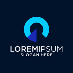 Abstract Blue Geometric Logo Design