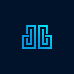 Abstract Blue Geometric Logo Design