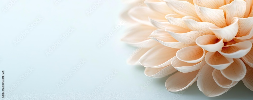 Poster negative space design abstract background concept. a delicate bloom showcasing soft pastel petals ag