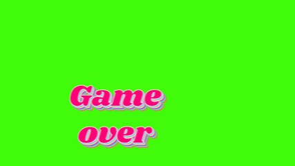Quirky animation of text Game over on
green screen. 3D render. - Powered by Adobe