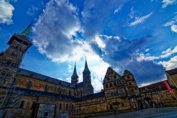 Obraz premium A wonderful day in the city of Bamberg in rainy weather.