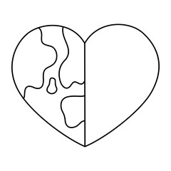 World Heart doodle outline