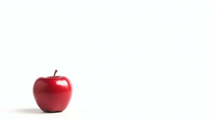 Red apple isolated on a white background looking fresh and delicious
