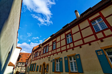 A wonderful day in the city of Bamberg in rainy weather.