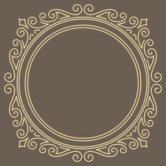 Line curl frame. Modern decorative linear background.