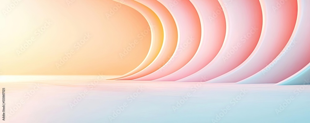Aufkleber Surrealist art abstract background concept. Abstract colorful waves create a serene and modern digital background.