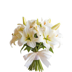 Naklejka premium Lily Bouquet Isolated on Transparent Background