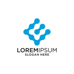 Abstract Blue Technology Logo Design