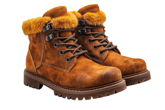 Stylish brown boots with fur trim suitable for cold weather adventures