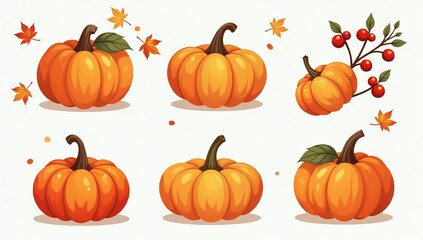 autumnal designs feature pumpkins berries fall elements warm vector style festive holiday