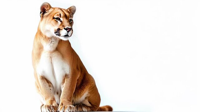 lioness close up, lioness on white background, studio lighting